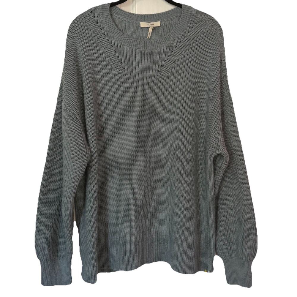 Vuori Alps Crew Neck Sweater Vintage Pistachio Size Large Knit Cozy Stretch Top